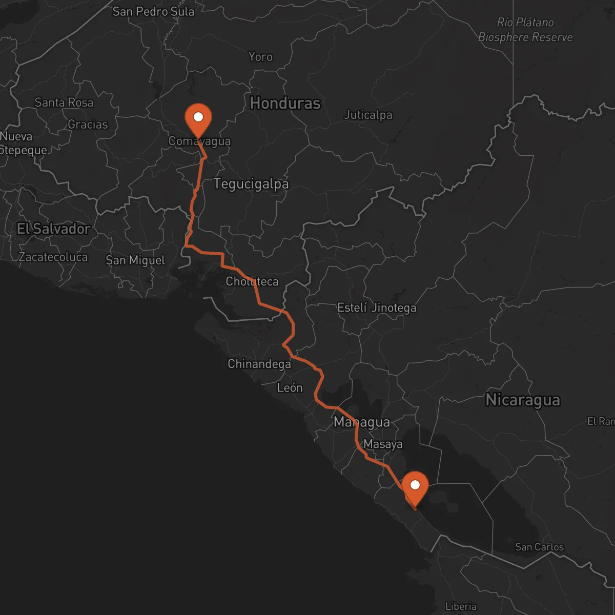 Ruta Comayagua - Rivas