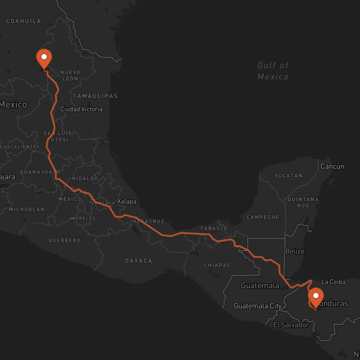 Ruta Saltillo - Comayagua