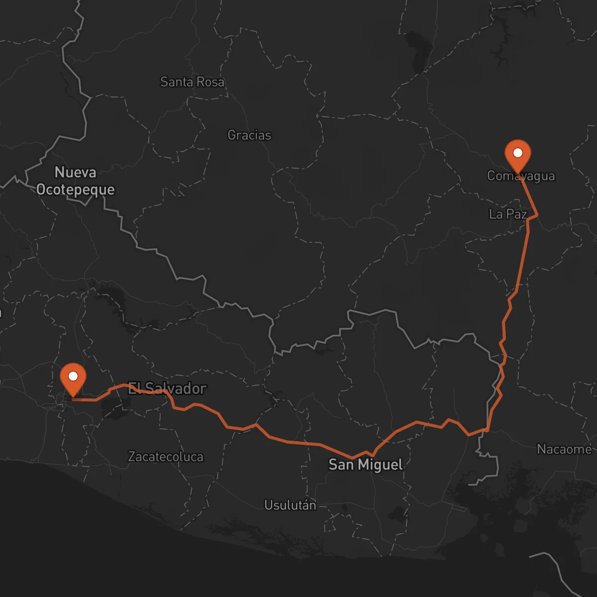 Ruta San Salvador - Comayagua