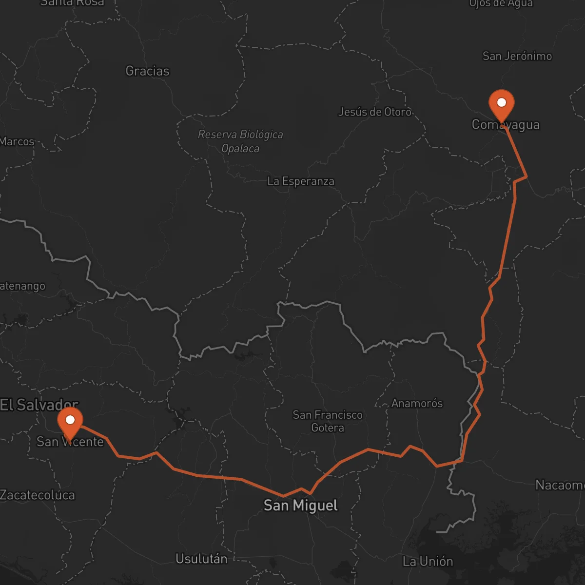 Ruta Comayagua - San Vicente