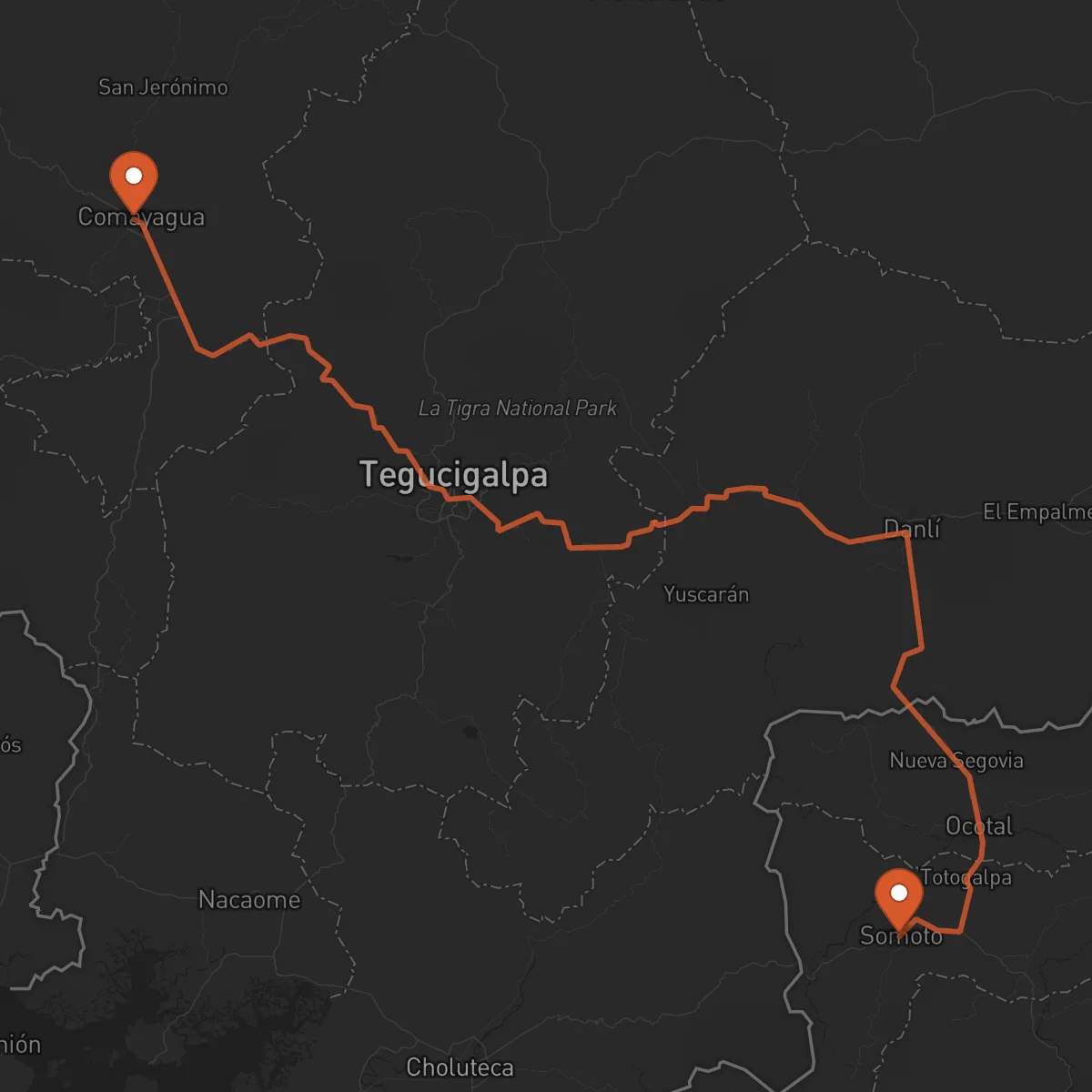 Ruta Comayagua - Somoto