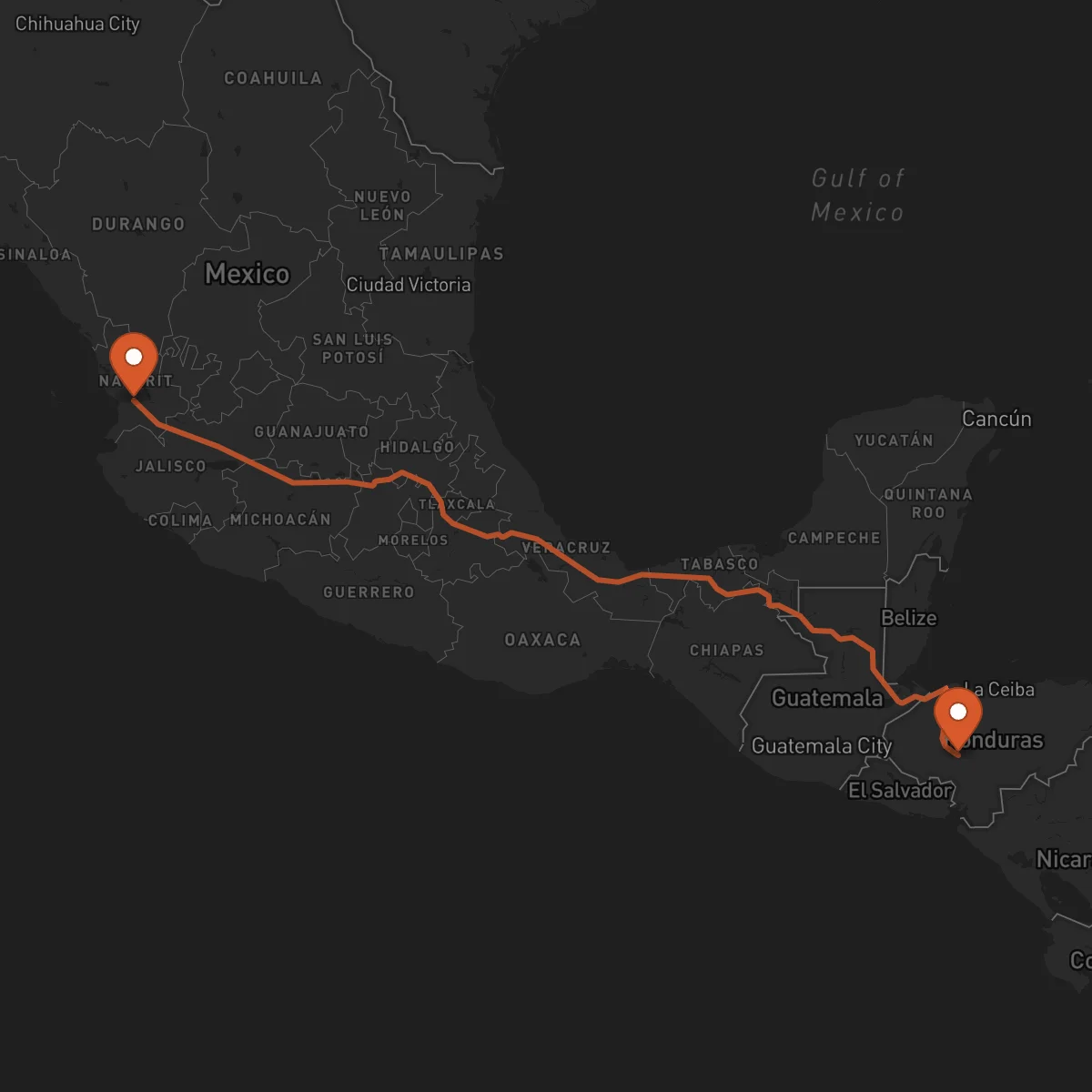 Ruta Tepic - Comayagua