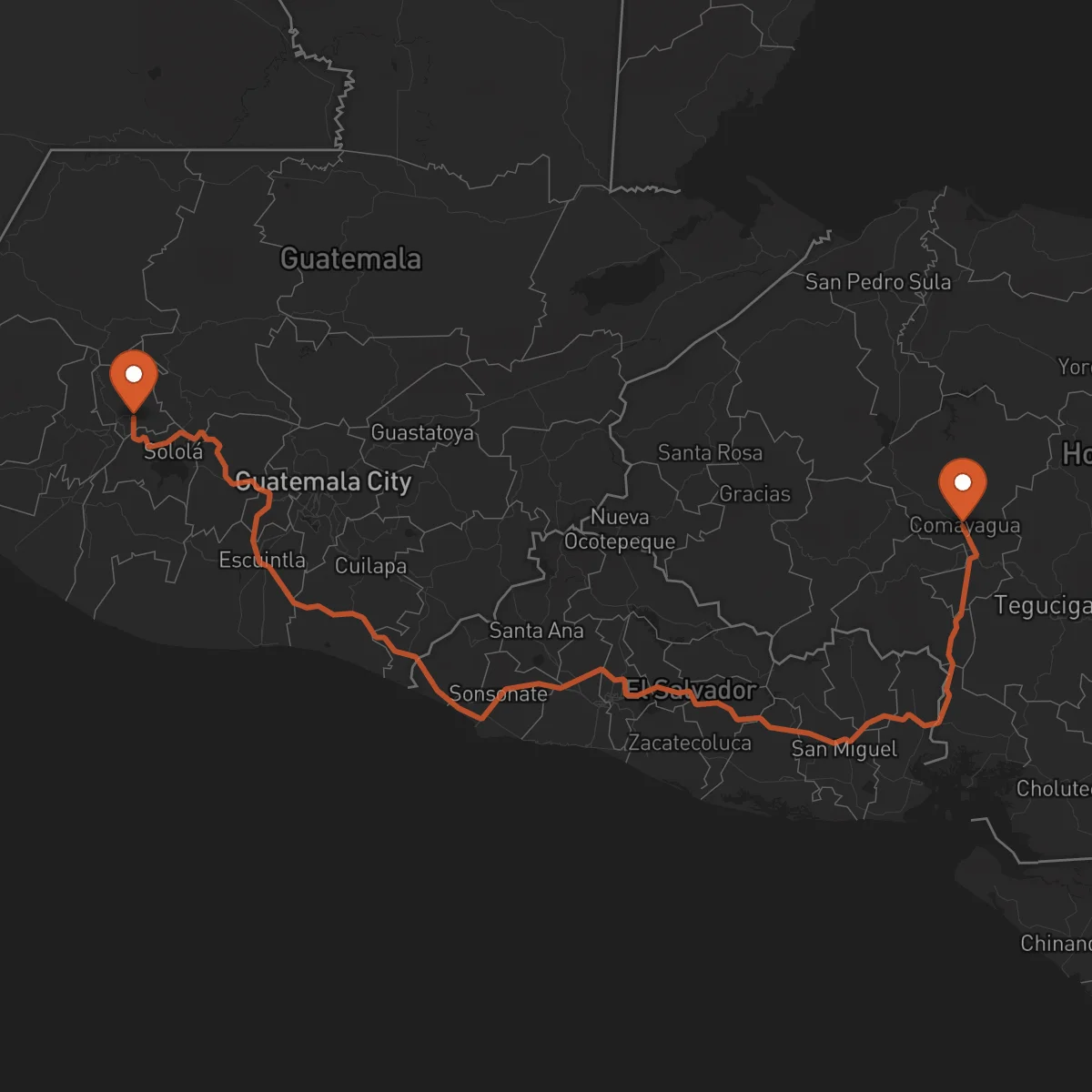 Ruta Comayagua - Totonicapán