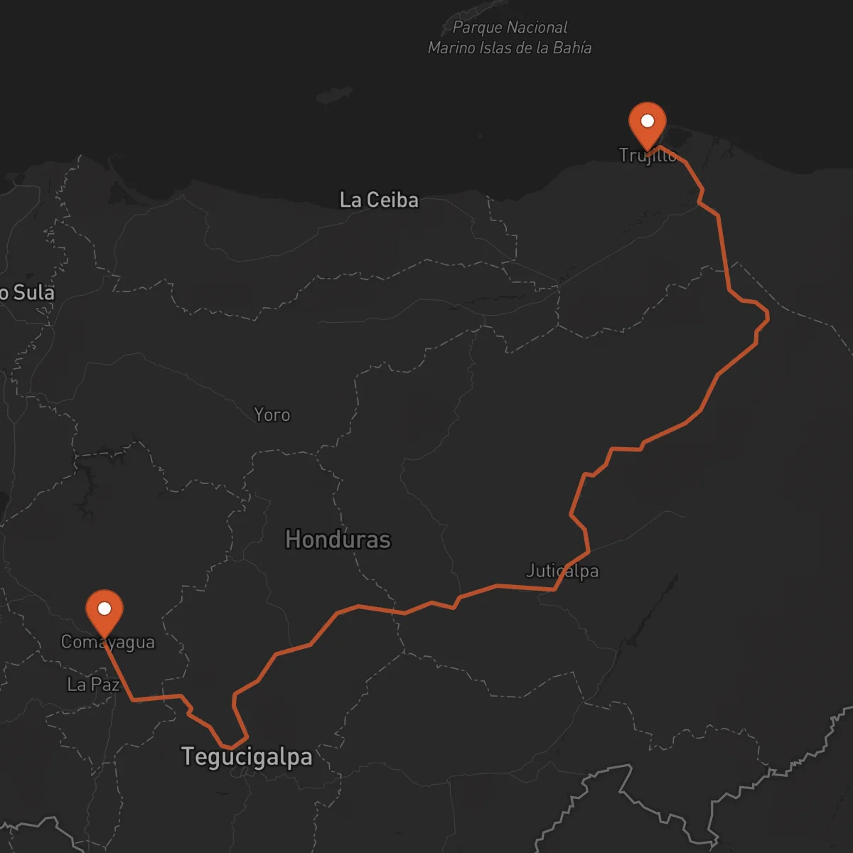 Ruta Comayagua - Trujillo