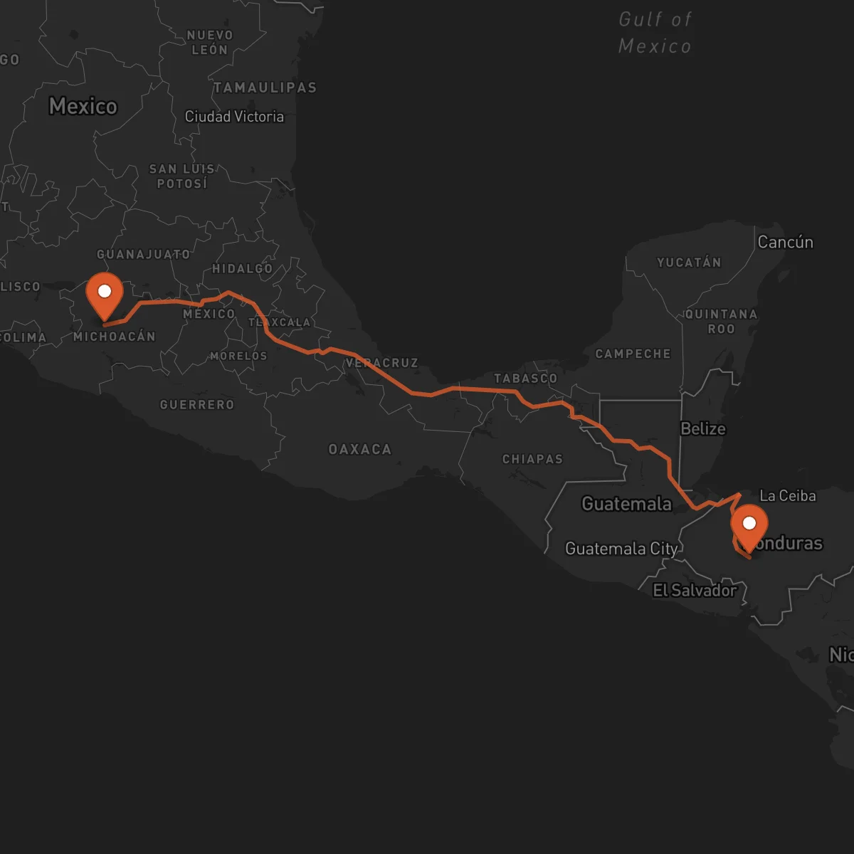 Ruta Comayagua - Uruapan