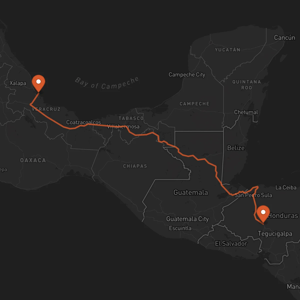 Ruta Comayagua - Veracruz