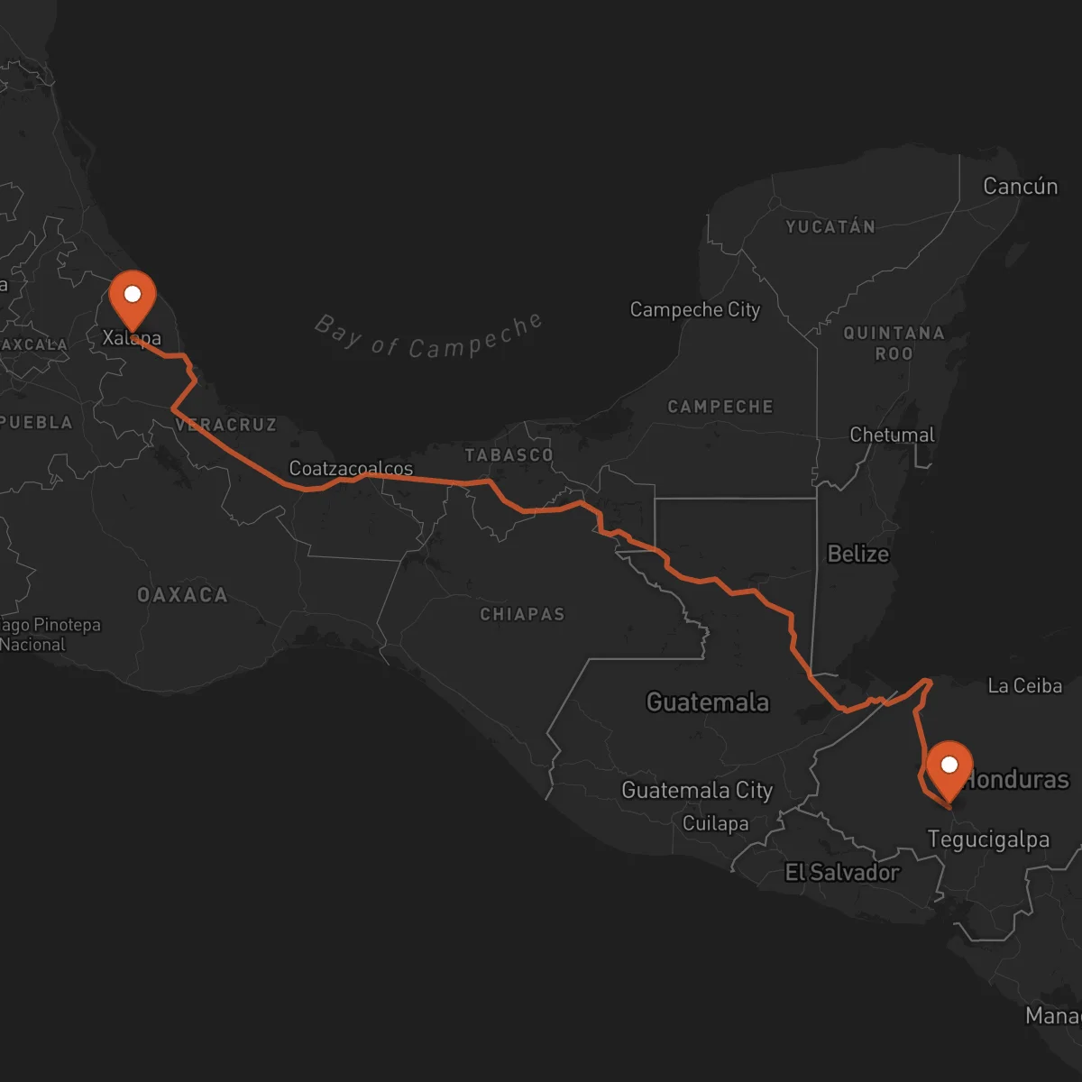 Ruta Xalapa - Comayagua