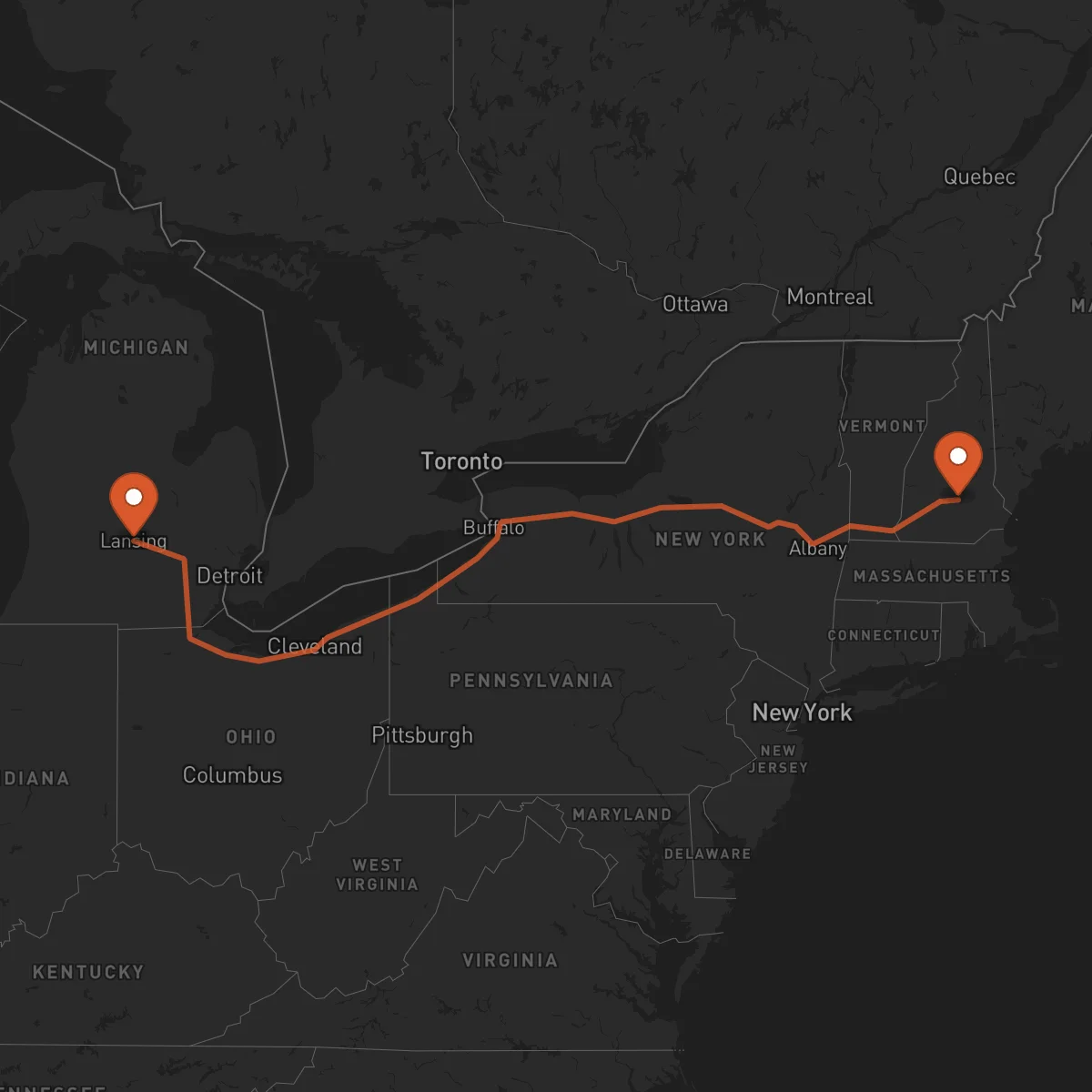 Ruta Concord - Lansing