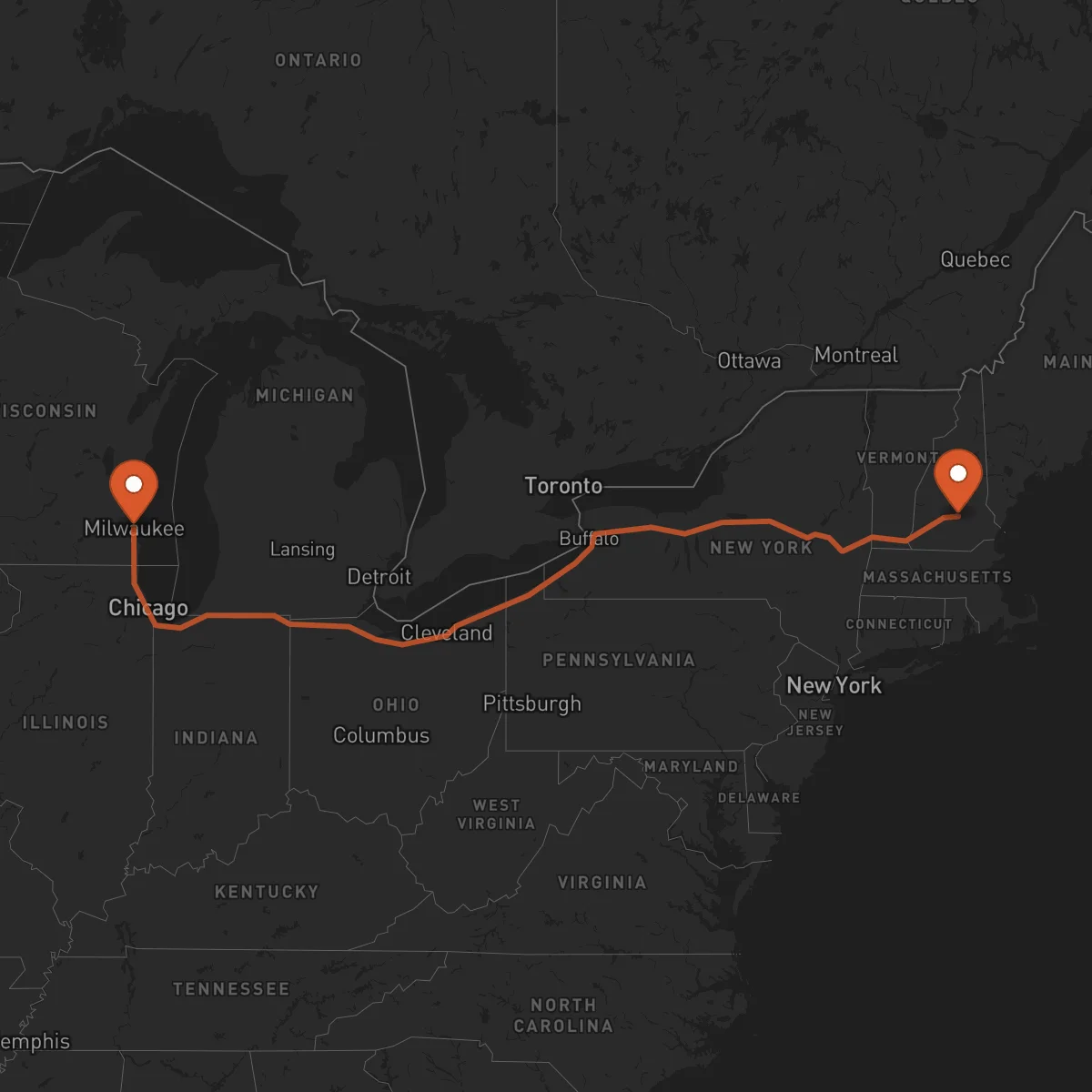 Ruta Milwaukee - Concord