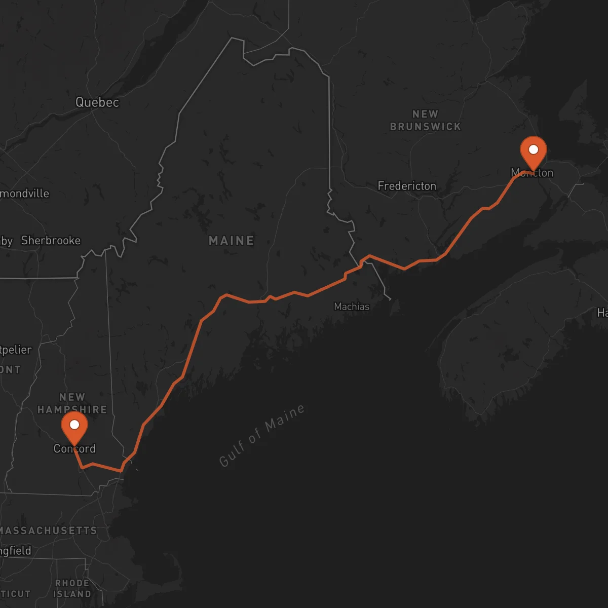 Ruta Moncton - Concord