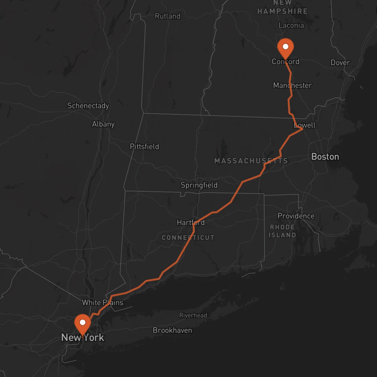 Ruta Concord - New York