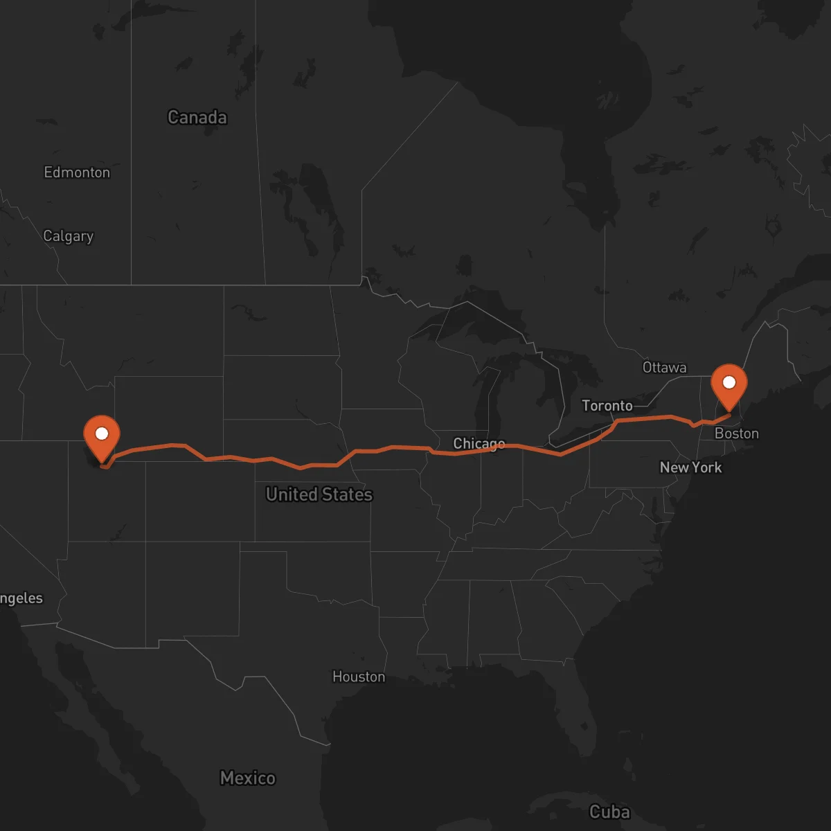 Ruta Salt Lake City - Concord