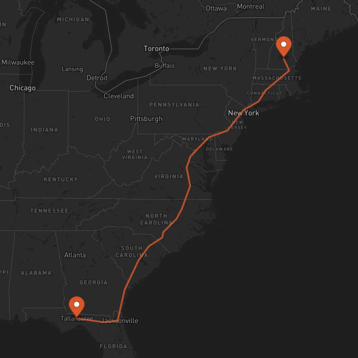 Ruta Tallahassee - Concord