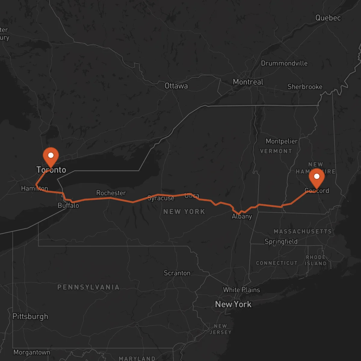 Ruta Toronto - Concord