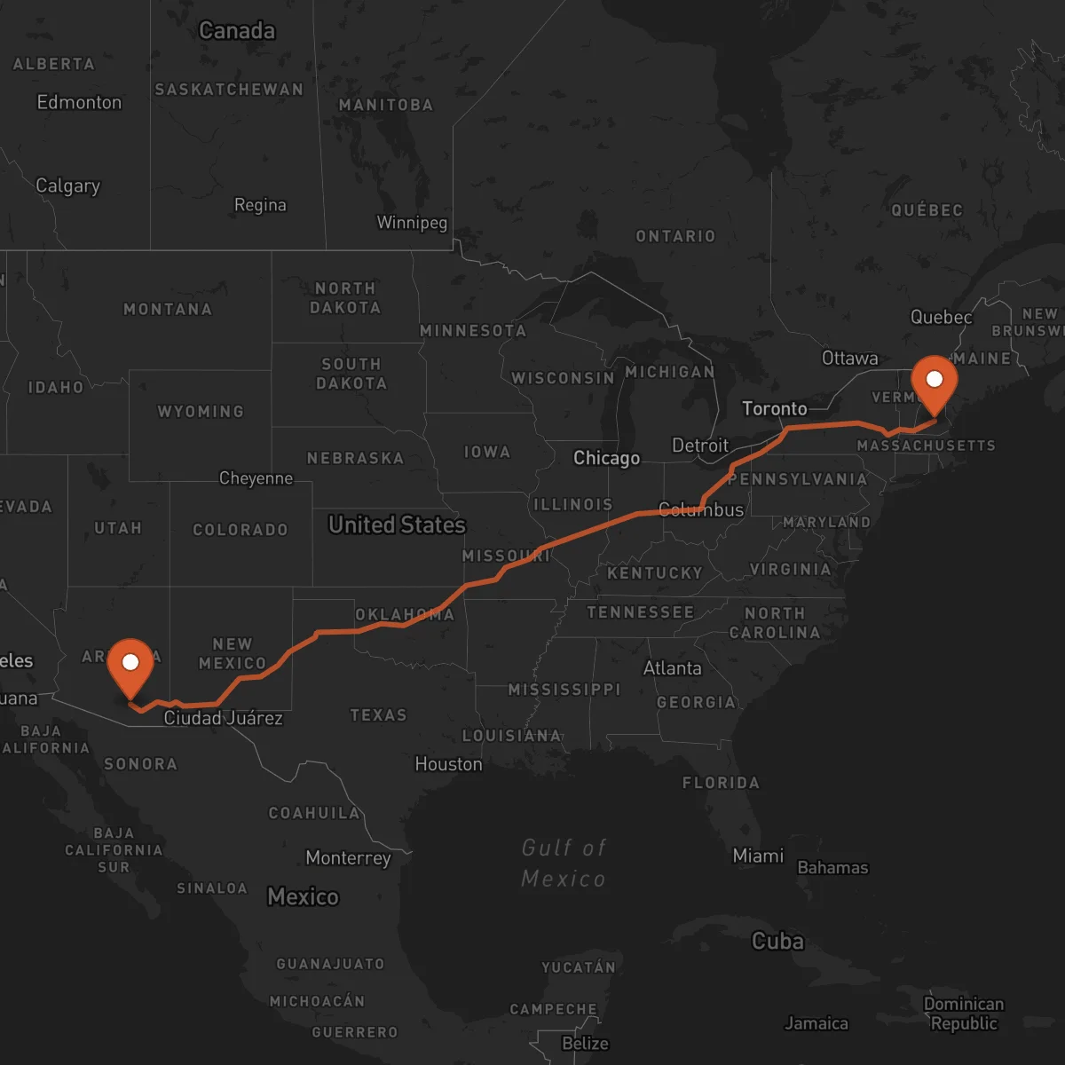 Ruta Tucson - Concord