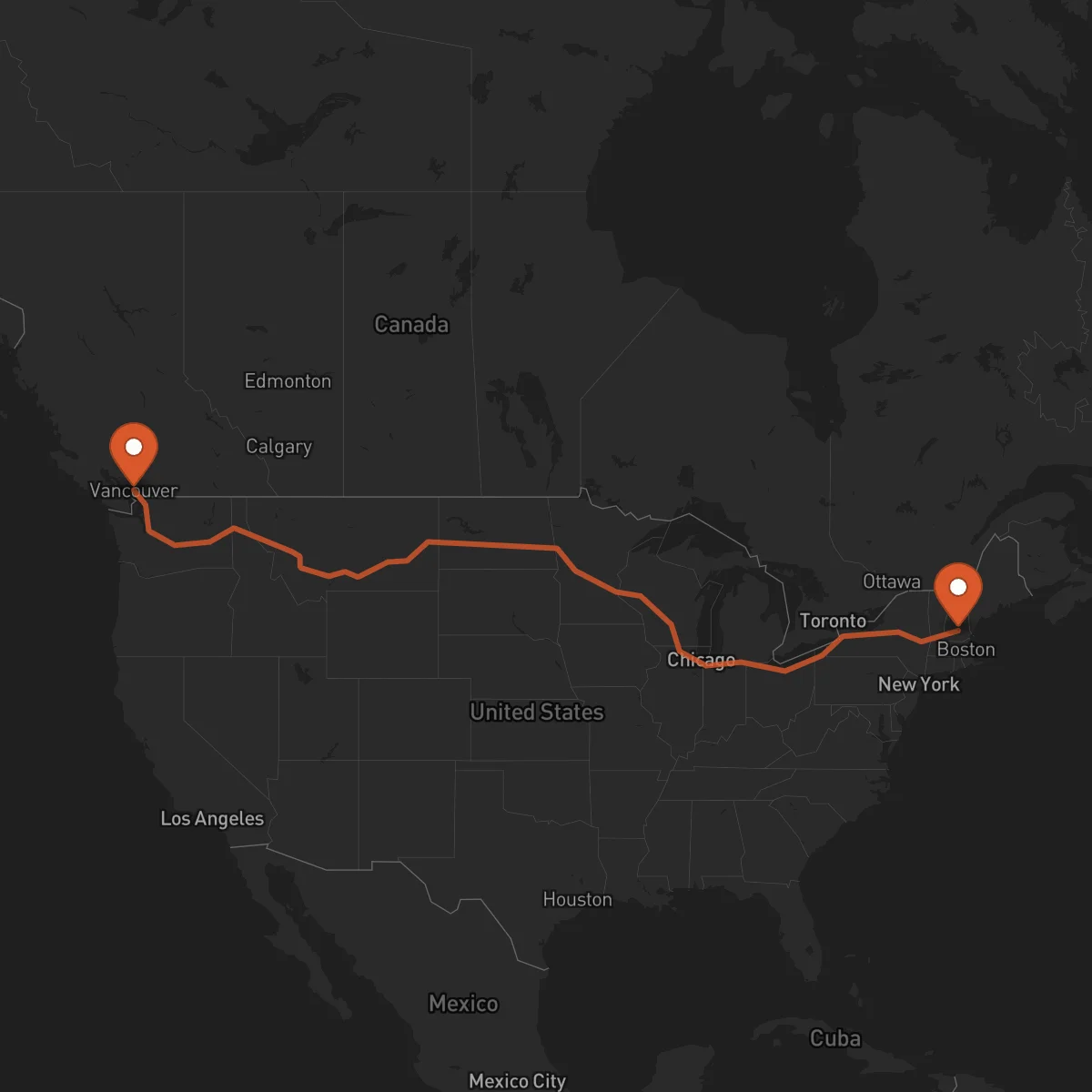 Ruta Vancouver - Concord