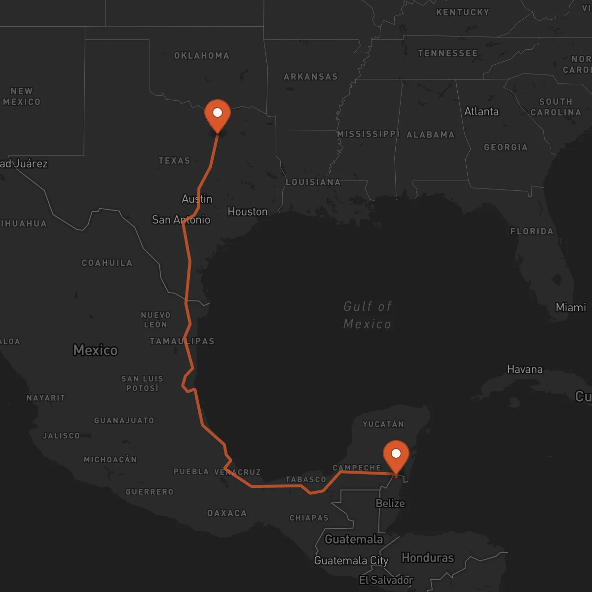 Ruta Dallas - Corozal Town