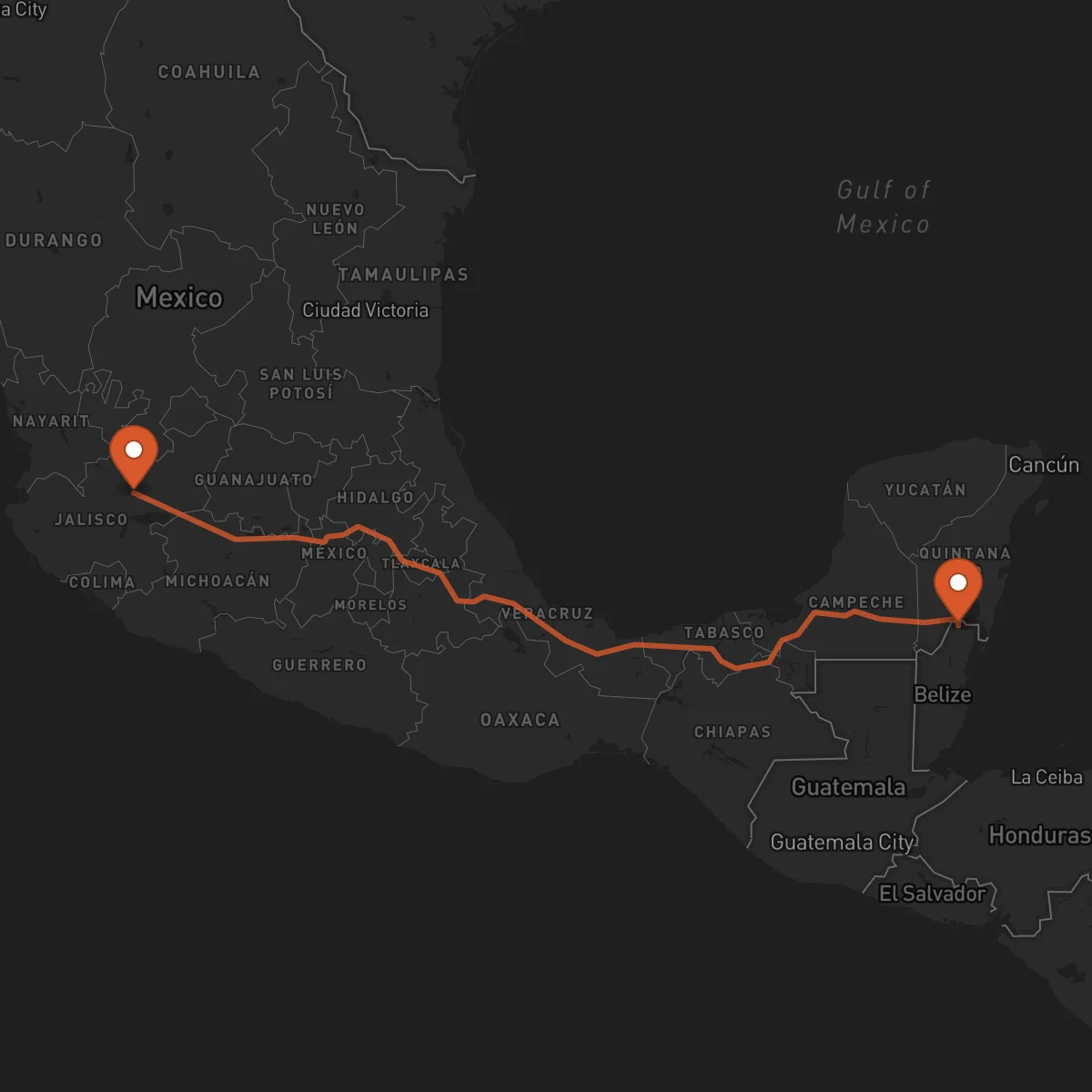 Ruta Guadalajara - Corozal Town