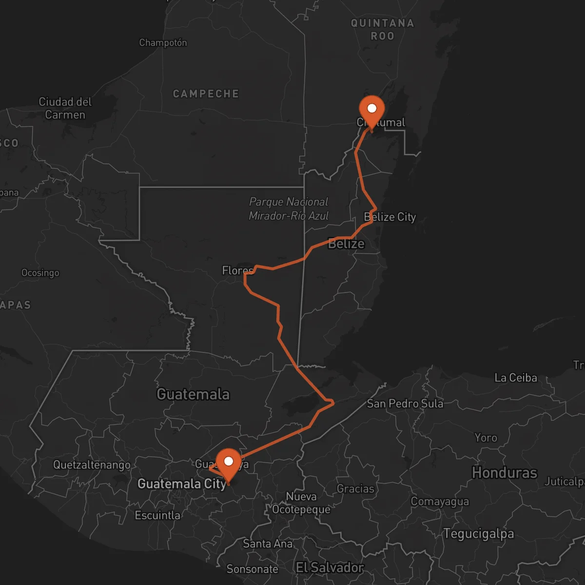 Ruta Jalapa - Corozal Town
