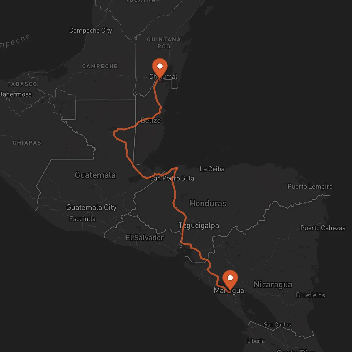 Ruta Managua - Corozal Town