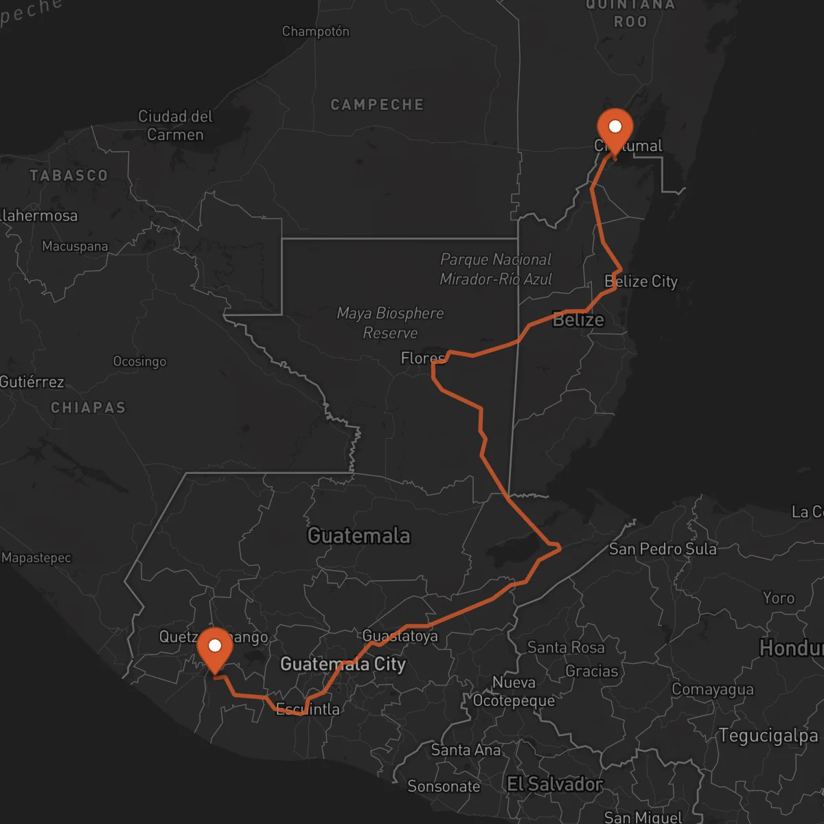 Ruta Corozal Town - Mazatenango