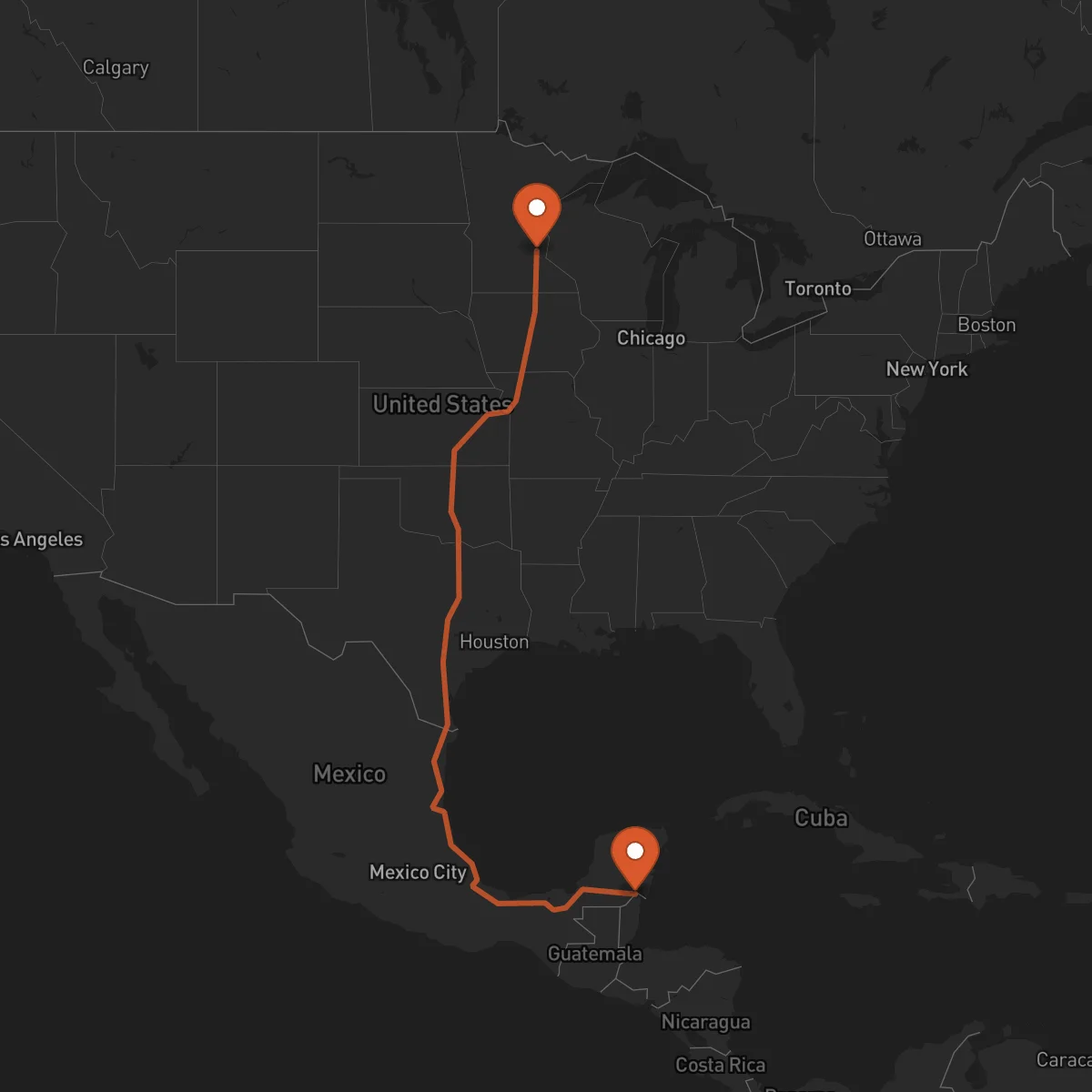 Ruta Minneapolis - Corozal Town
