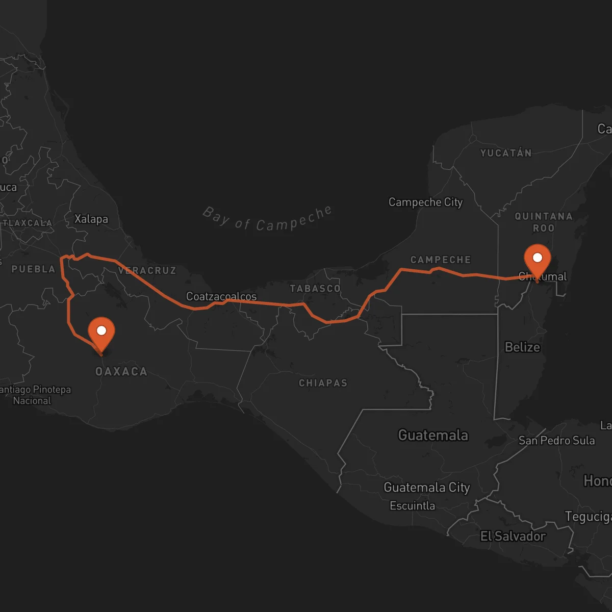 Ruta Oaxaca de Juárez - Corozal Town