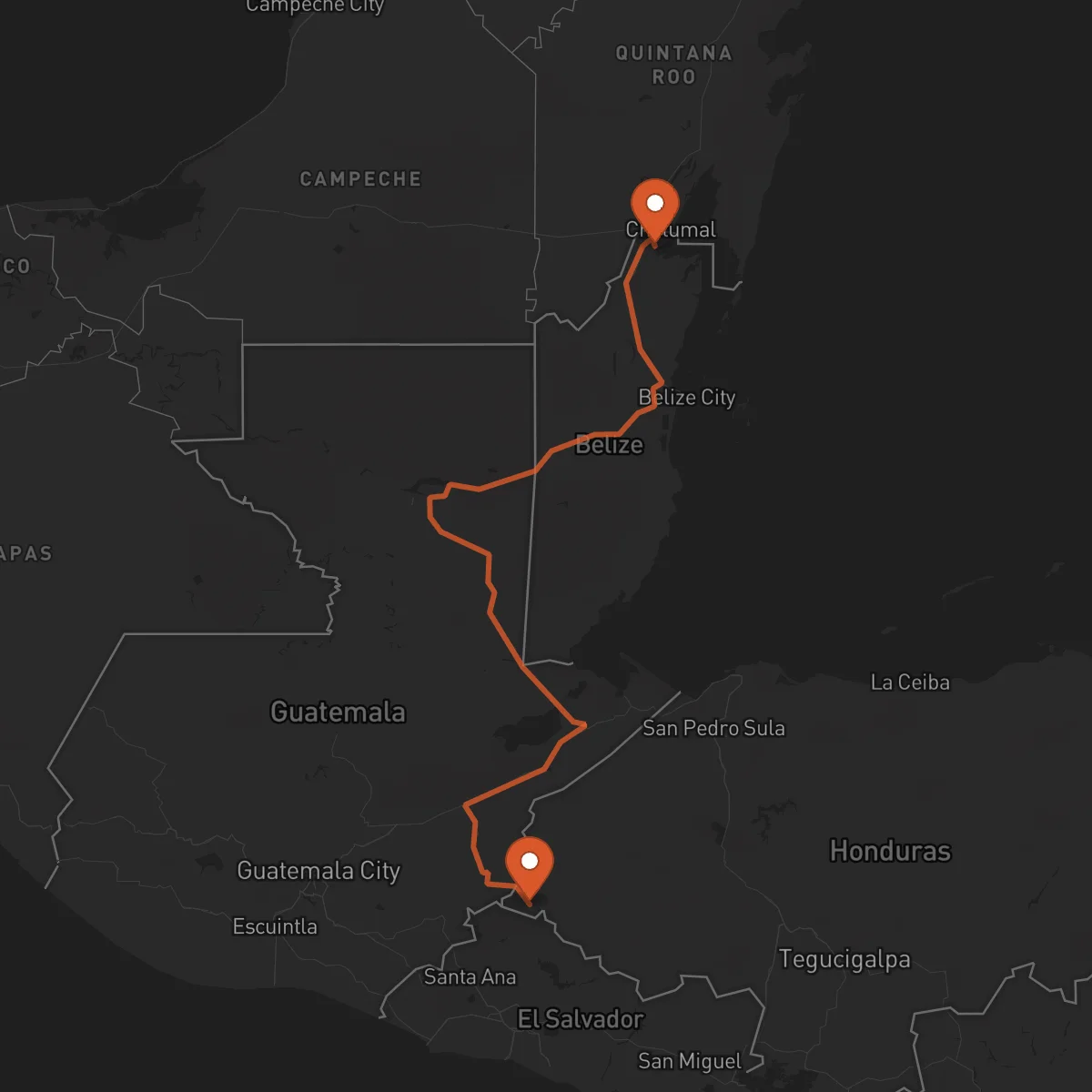 Ruta Ocotepeque - Corozal Town