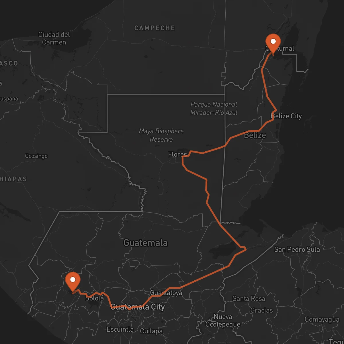 Ruta Quetzaltenango - Corozal Town
