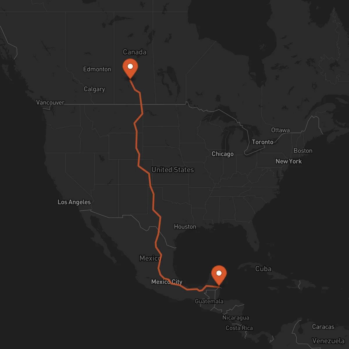 Ruta Saskatoon - Corozal Town