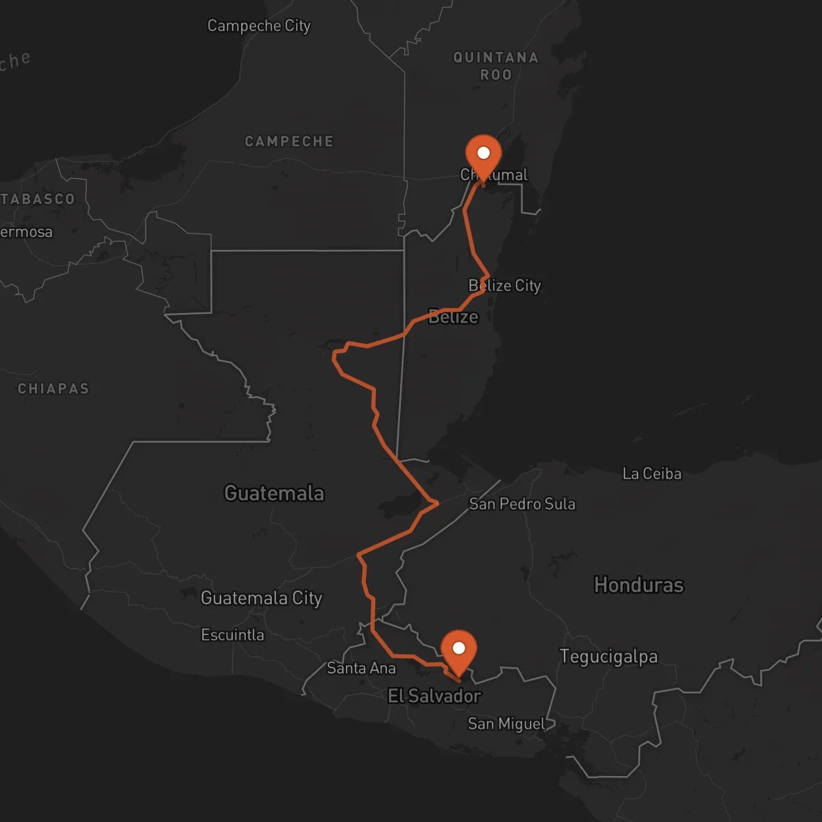 Ruta Sensuntepeque - Corozal Town
