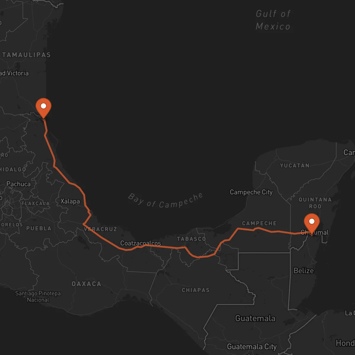 Ruta Tampico - Corozal Town