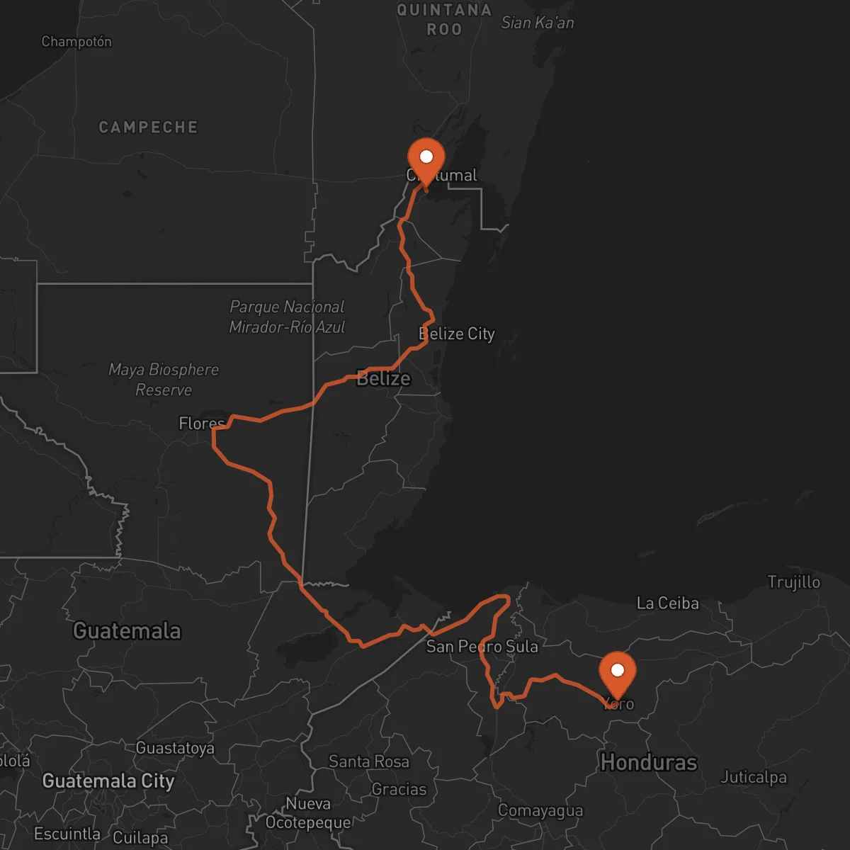 Ruta Yoro - Corozal Town