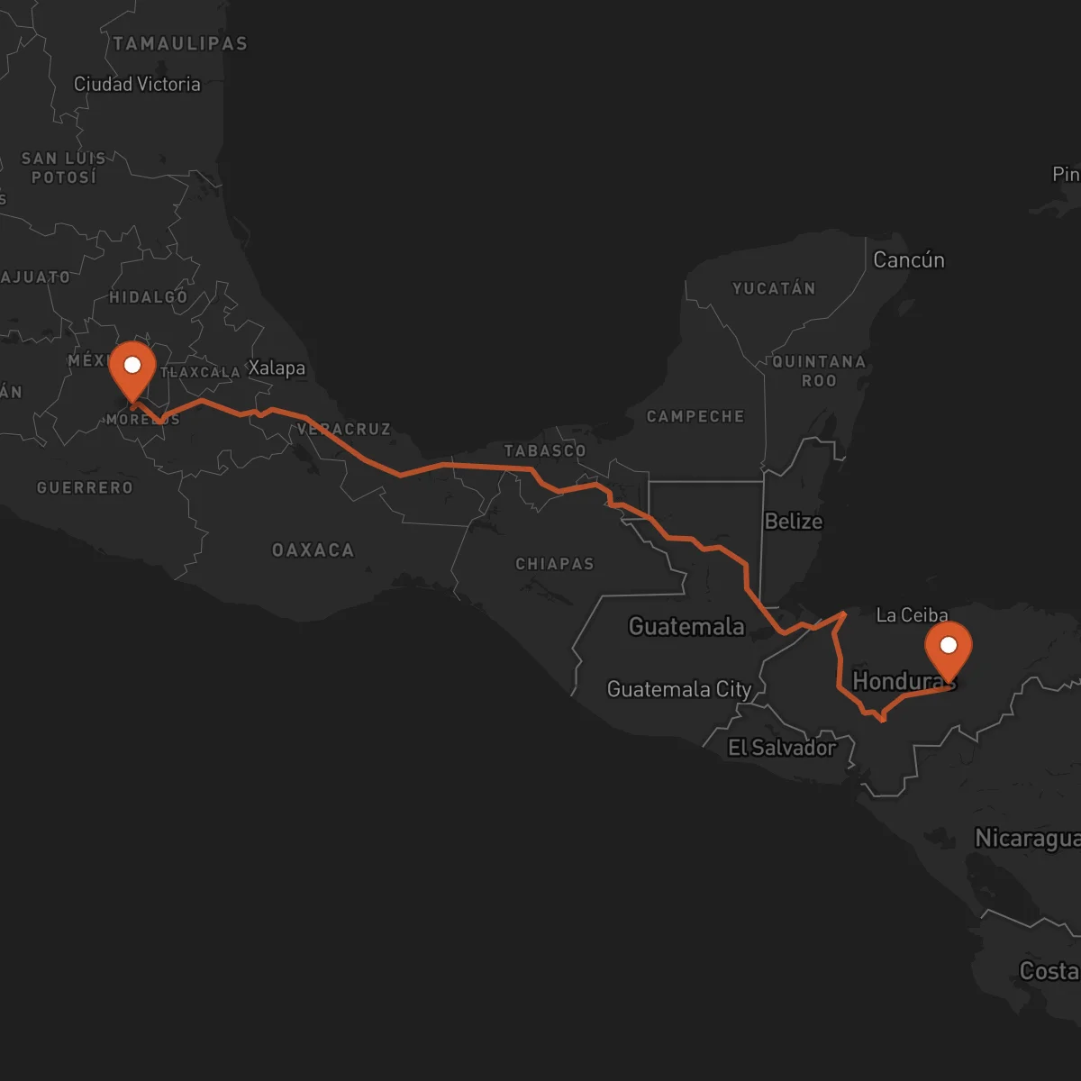 Ruta Cuernavaca - Juticalpa