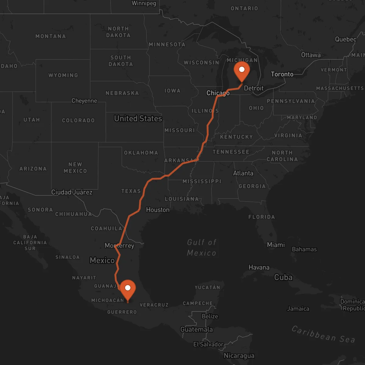 Ruta Cuernavaca - Lansing