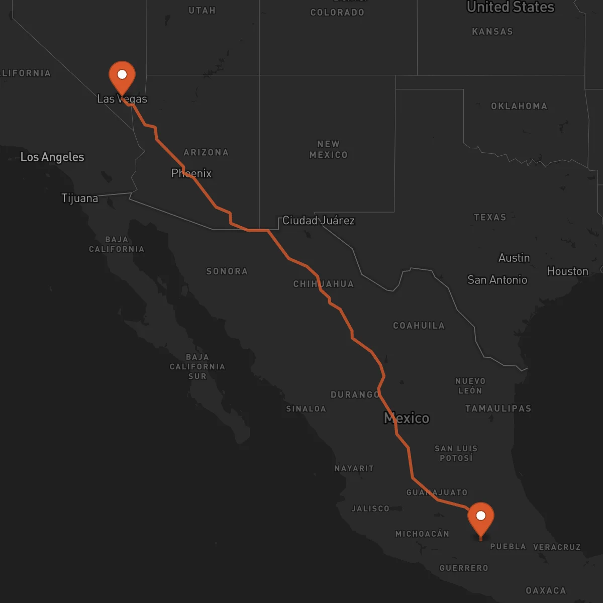 Ruta Las Vegas - Cuernavaca