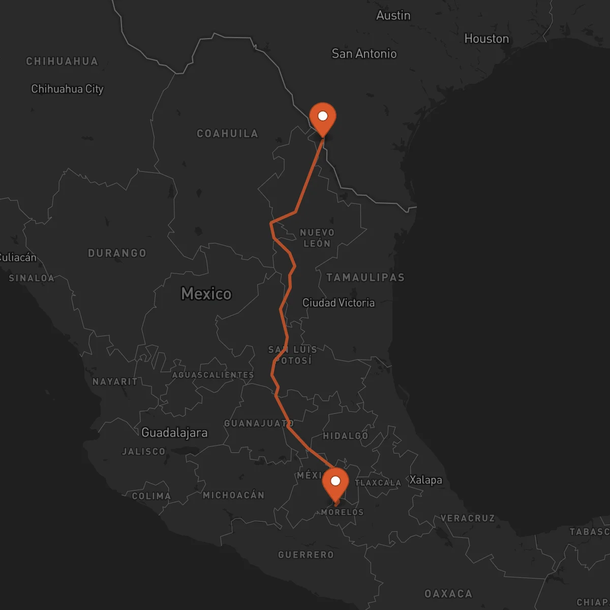 Ruta Cuernavaca - Nuevo Laredo