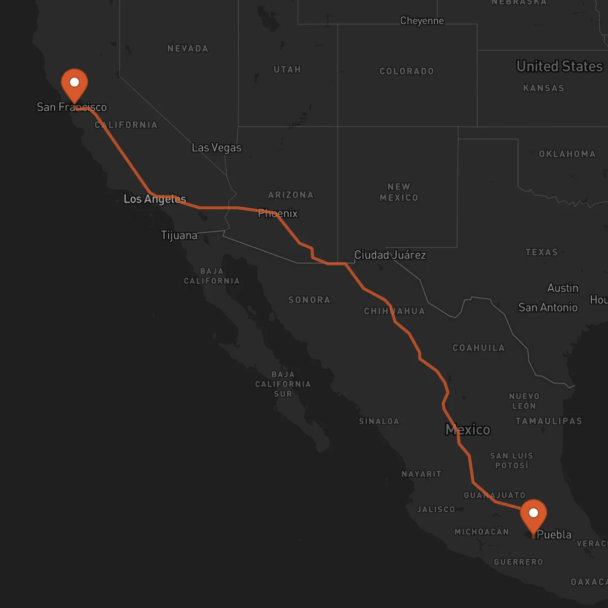 Ruta Cuernavaca - Oakland
