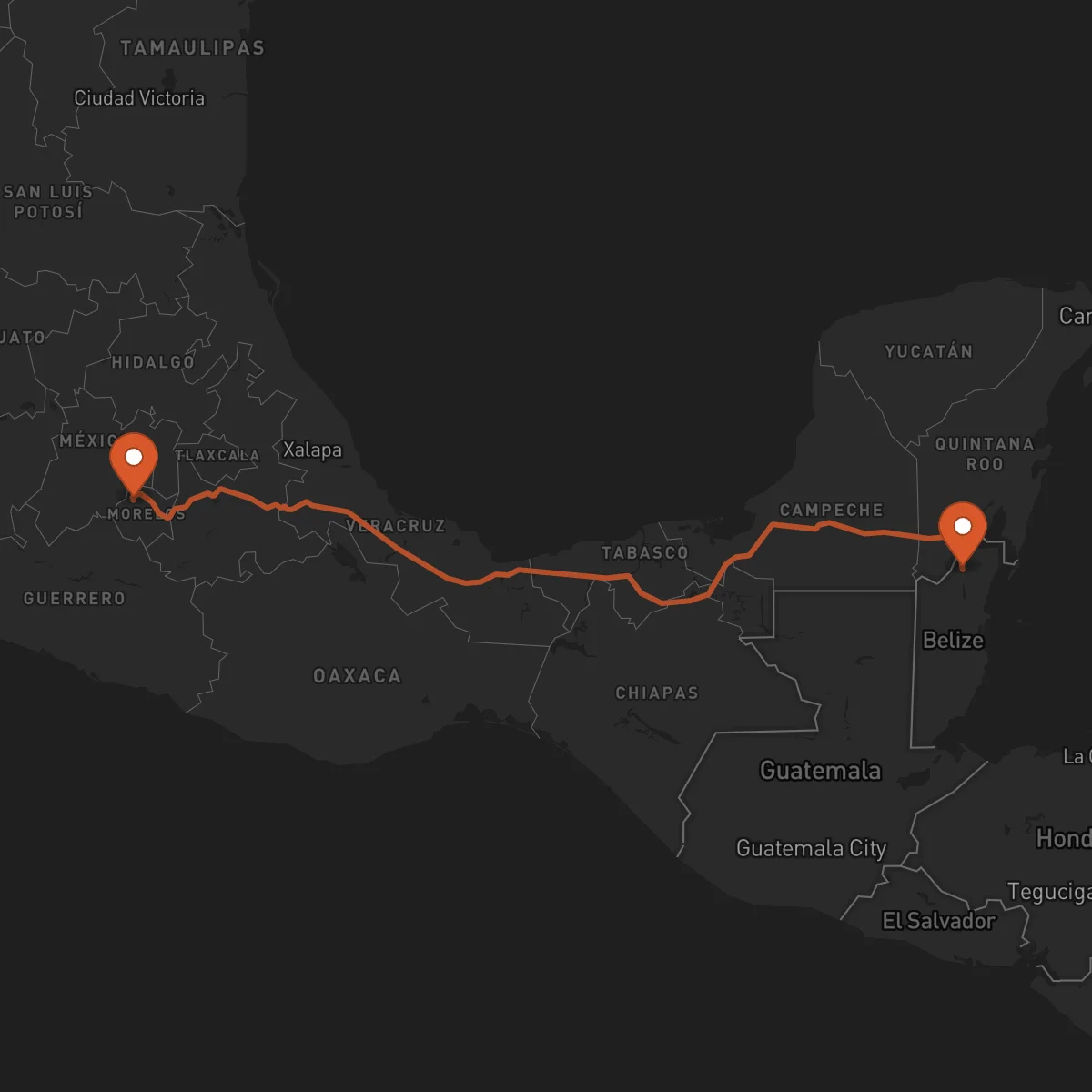 Ruta Cuernavaca - Orange Walk Town
