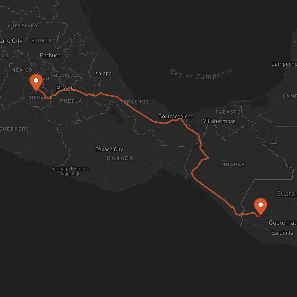 Ruta Cuernavaca - Quetzaltenango