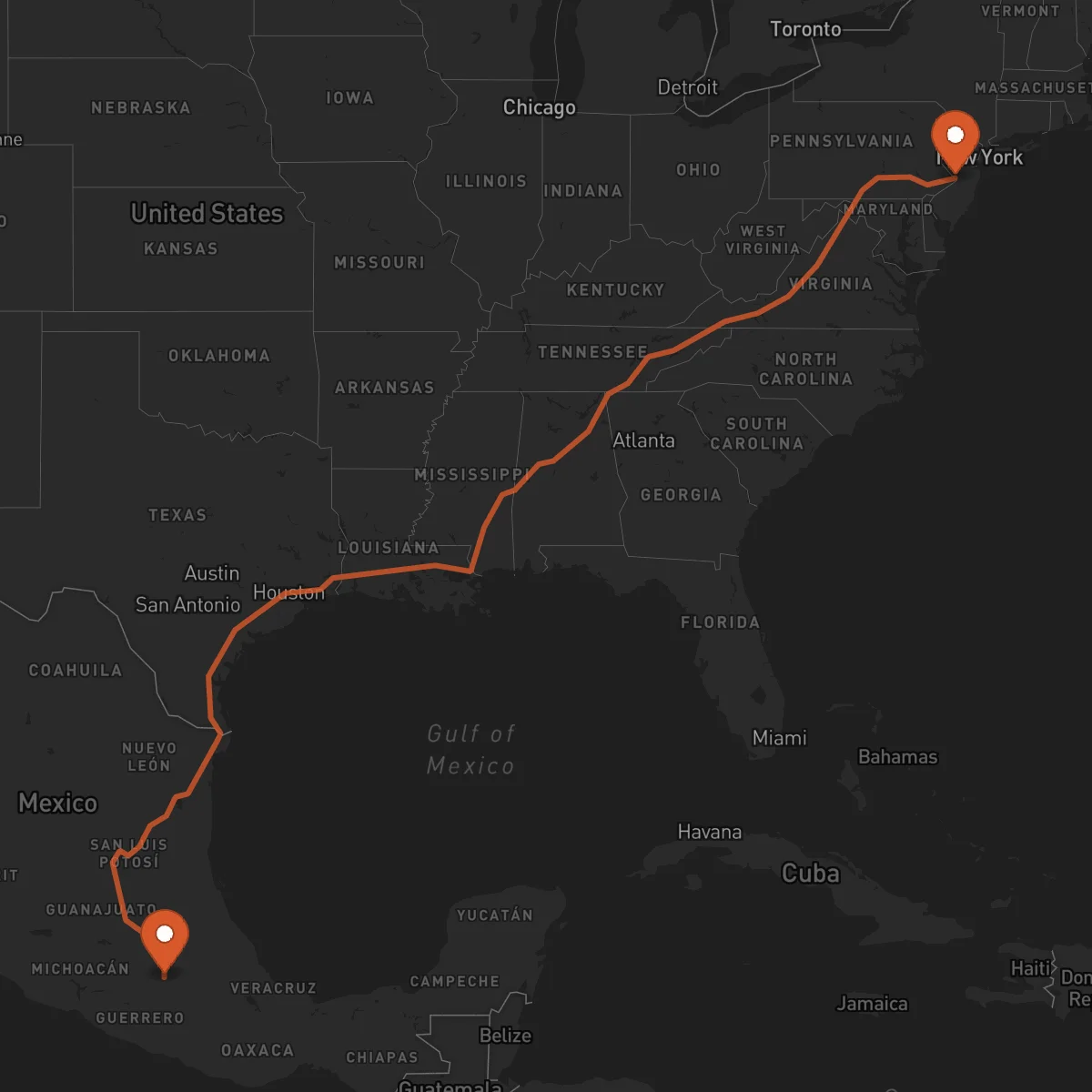 Ruta Cuernavaca - Trenton