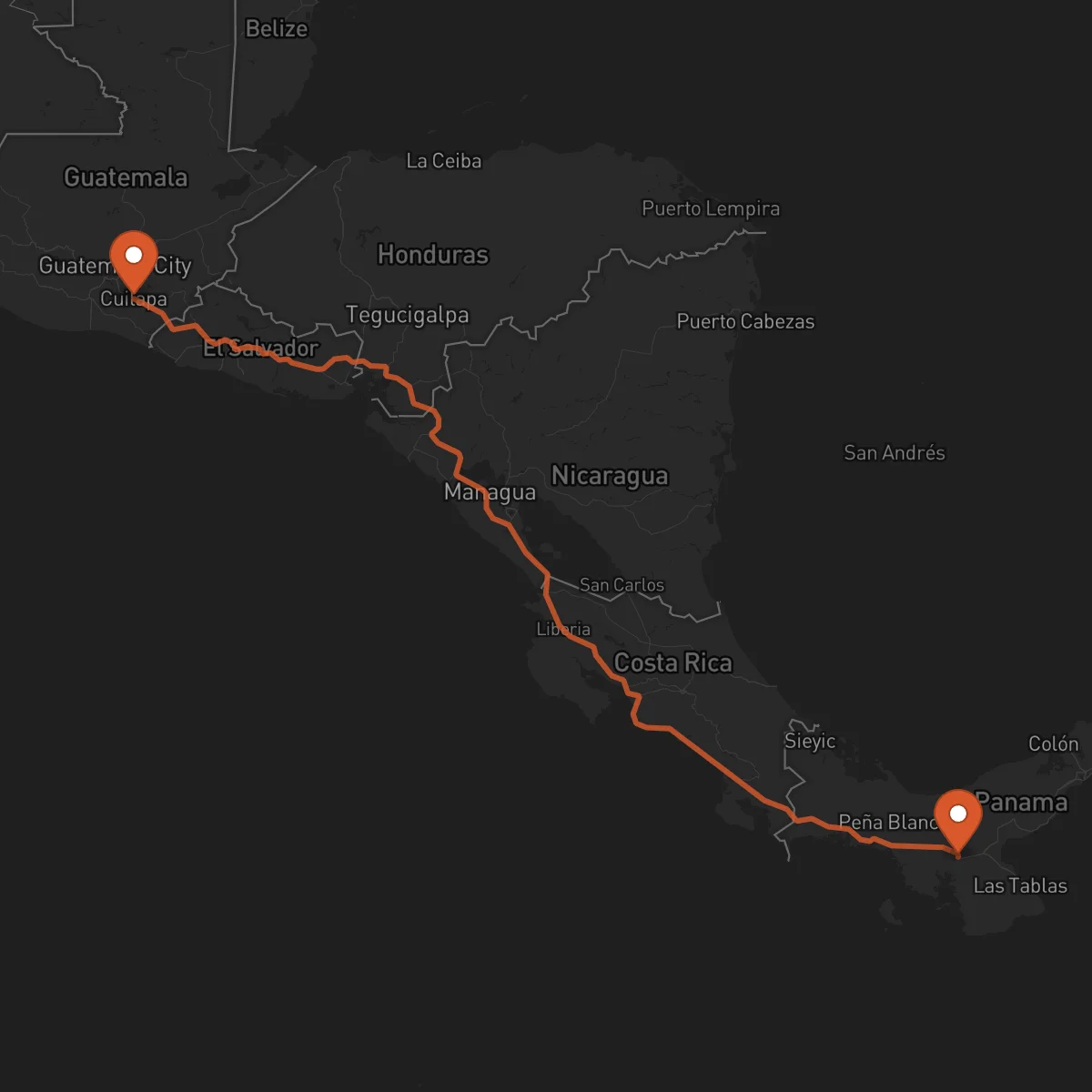 Ruta Santiago de Veraguas - Cuilapa