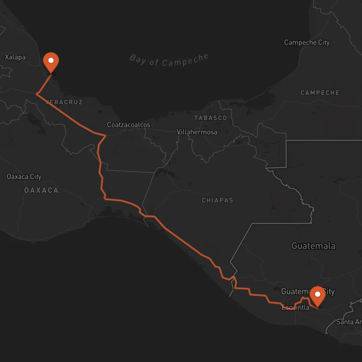 Ruta Veracruz - Cuilapa