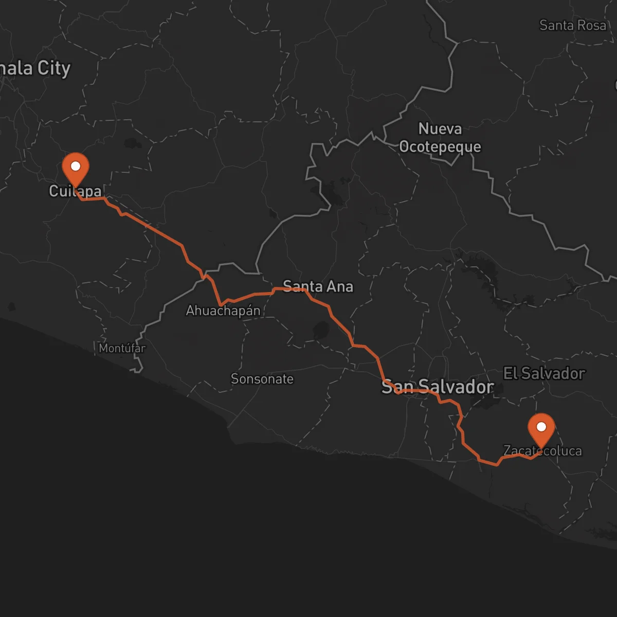 Ruta Zacatecoluca - Cuilapa