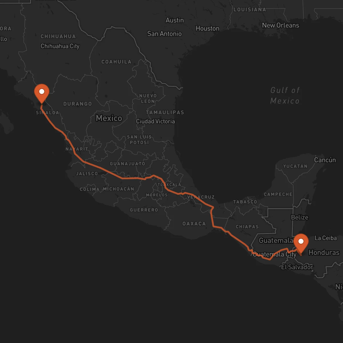 Ruta Gracias - Culiacán Rosales
