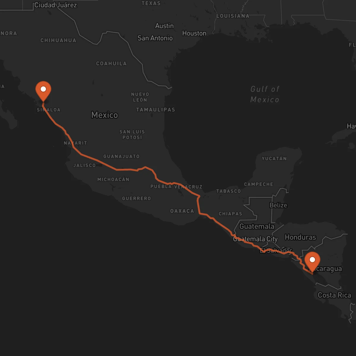 Ruta Granada - Culiacán Rosales