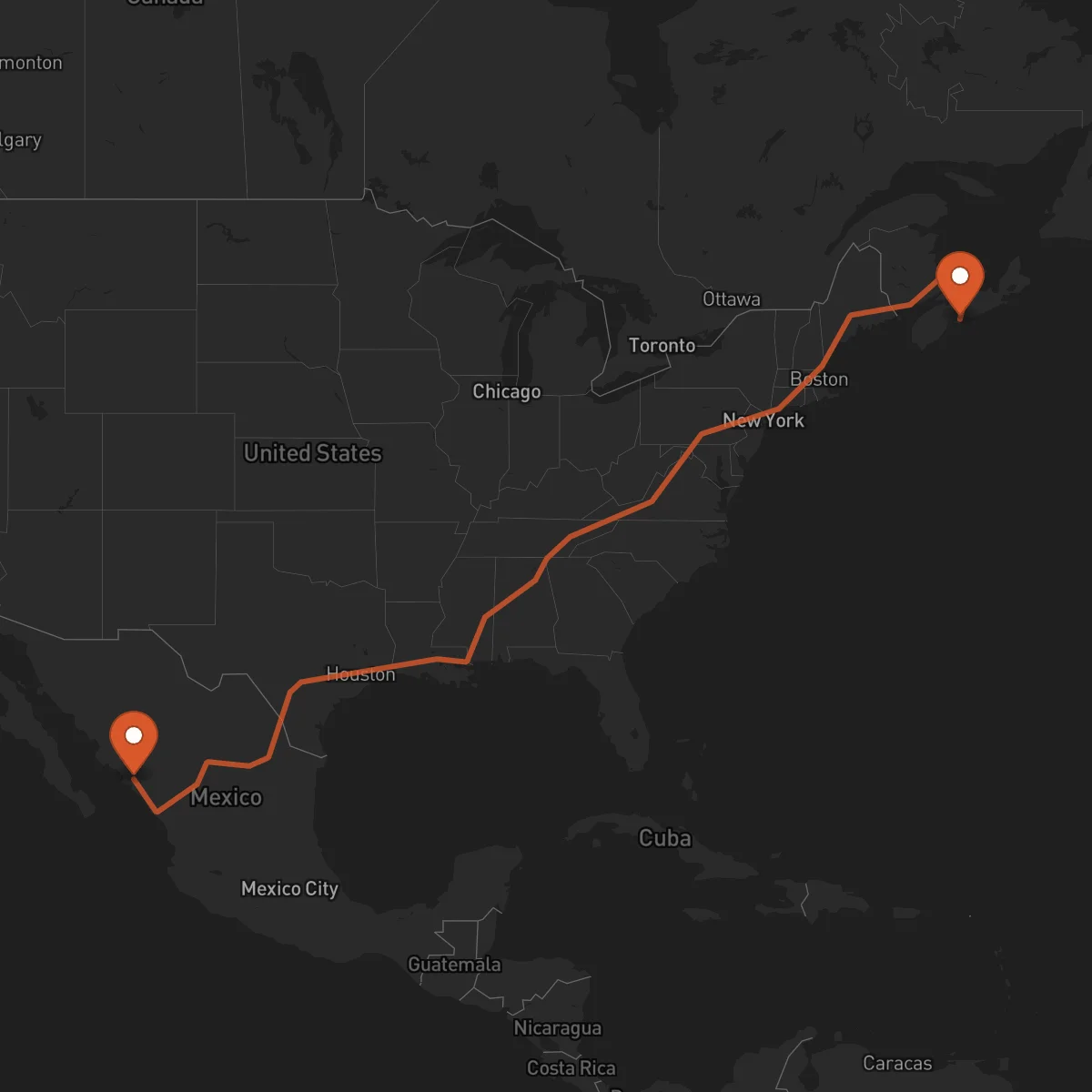 Ruta Culiacán - Halifax