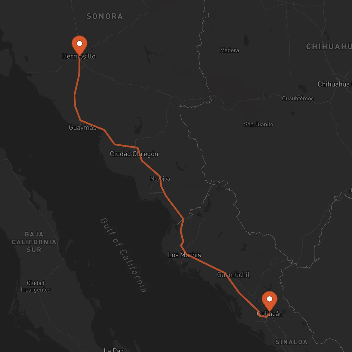 Ruta Culiacán Rosales - Hermosillo