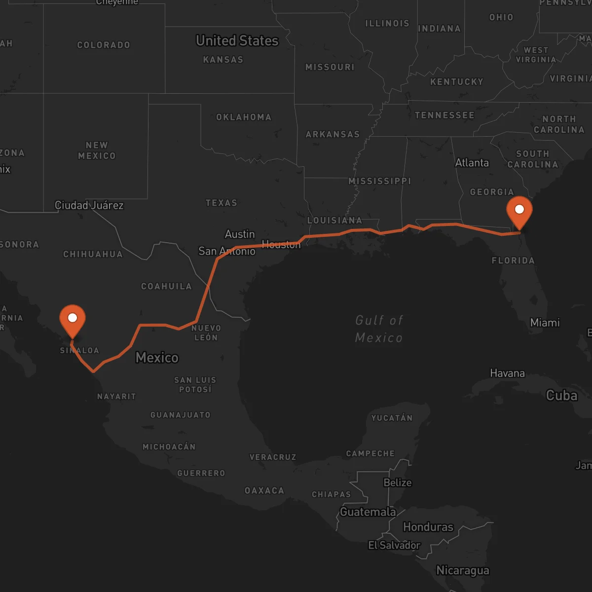 Ruta Culiacán Rosales - Jacksonville