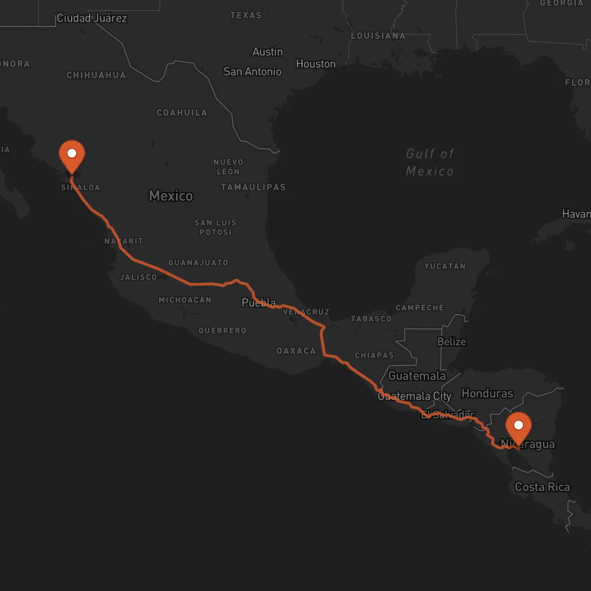 Ruta Juigalpa - Culiacán Rosales
